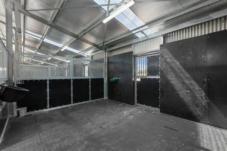 RSPCA Stables with day yard doors, rubber matting, rotating feeder and swing door
