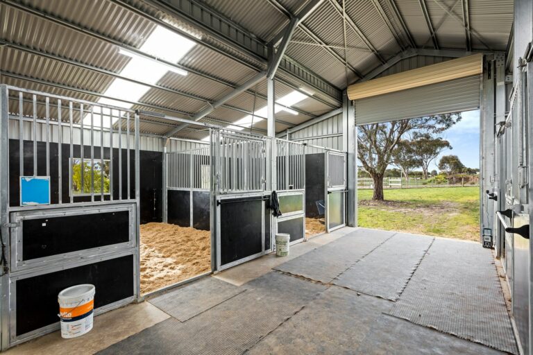 Equibaord stables in American style barn