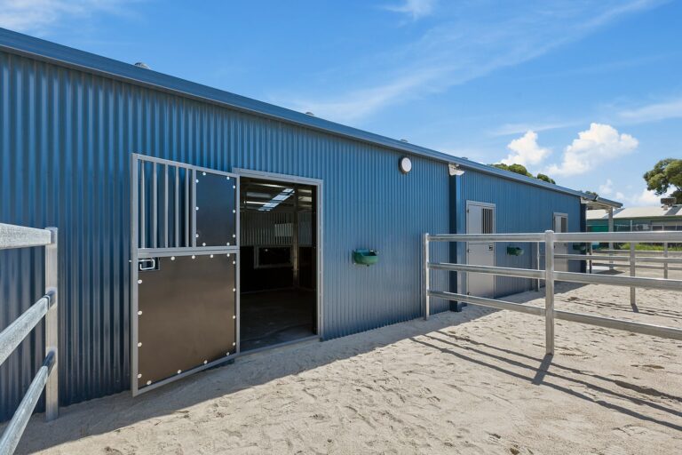 RSPCA Shed and Stables with day yard doors and fencing