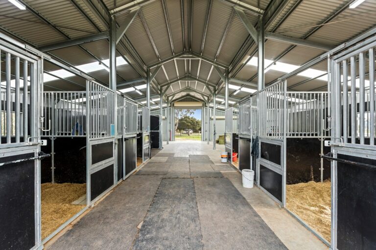 Equibaord stables in American style barn