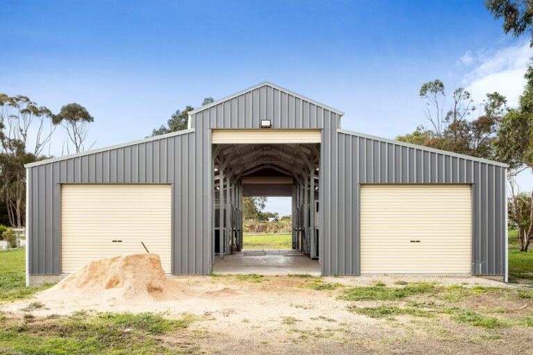 Equibaord stables in American style barn